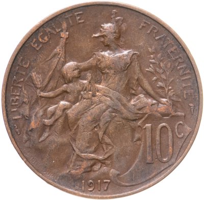 купить Франция 10 сантимов (centimes) 1917