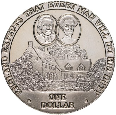 купить 1 доллар (dollar) 2007 Англия ждёт, что каждый выполнит свой долг - Дом Нельсона Острова Кука