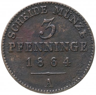 купить Германия, Пруссия 3 пфеннига 1864