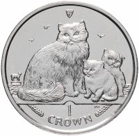 купить Остров Мэн 1 крона (crown) 2007 "Кошки - Рэгдолл"