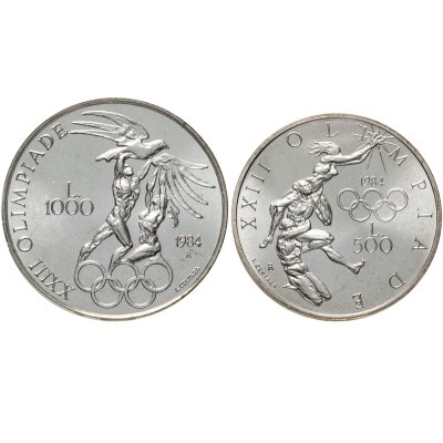 купить Сан-Марино набор 500 и 1000 лир (lire) 1984 XXIII летние Олимпийские Игры, Лос-Анджелес 1984