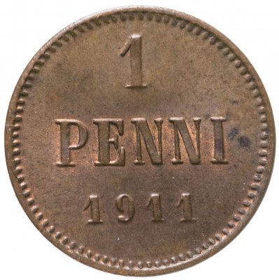 купить 1 пенни 1911, монета для Финляндии