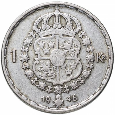 купить Швеция 1 крона (krona) 1946