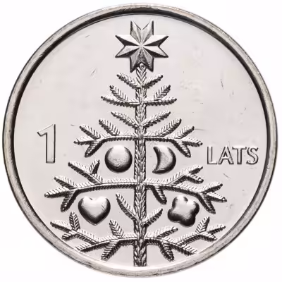 купить Латвия 1 лат 2009 "Елка"