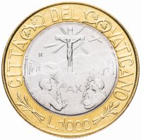 купить Ватикан 1000 лир 1999 Папа Иоанн Павел II (km311)