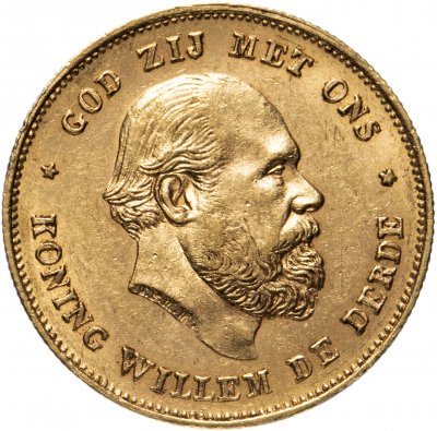 купить Нидерланды 10 гульденов (gulden) 1875, с портретом короля Вильгельма III