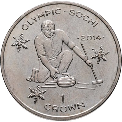 купить Остров Мэн 1 крона (crown) 2013 XXII зимние Олимпийские Игры, Сочи 2014 - Кёрлинг