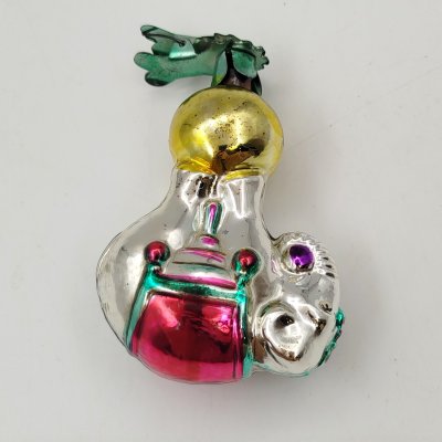 купить Игрушка ёлочная "Слон на шаре", стекло, роспись, металл, Завод стеклянных ёлочных украшений и оптических изделий, г. Москва, СССР, 1950-1960 гг.