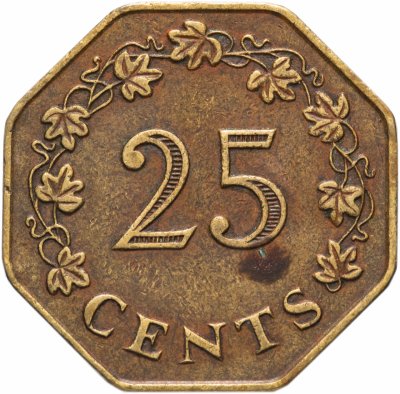 купить Мальта 25 центов 1975