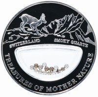 купить Остров Фиджи 1 доллар 2012 "Сокровища матери природы - антилопа, кварц", в футляре с сертификатом