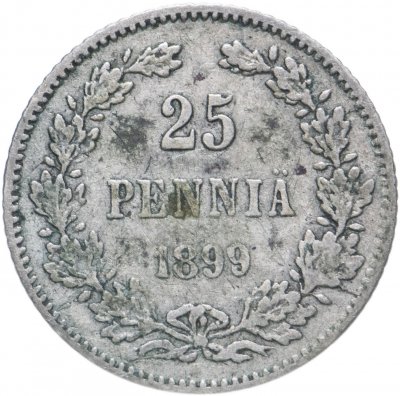 купить 25 пенни 1899 L, монета для Финляндии