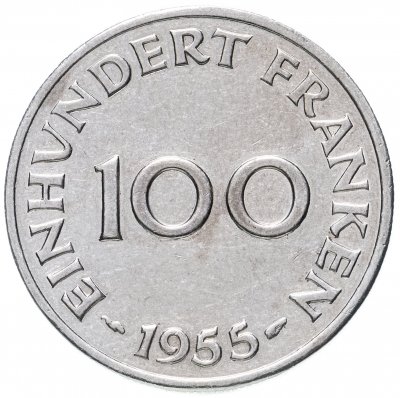купить Саар 100 франков (francs) 1955