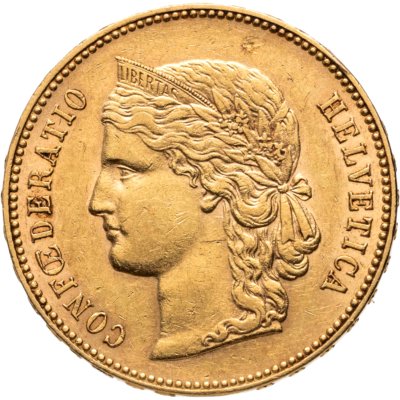 купить Швейцария 20 франков 1896, знак монетного двора: "В" - Берн