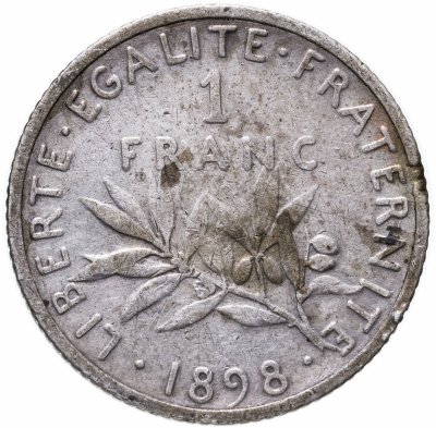 купить Франция 1 франк (franc) 1898