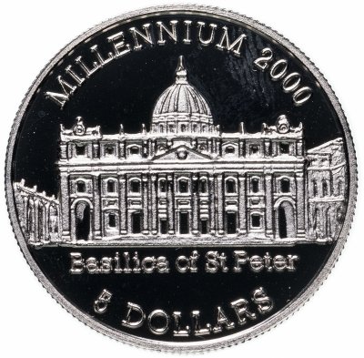 купить Либерия 5 долларов (dollars) 2000 Миллениум - Собор Святого Петр