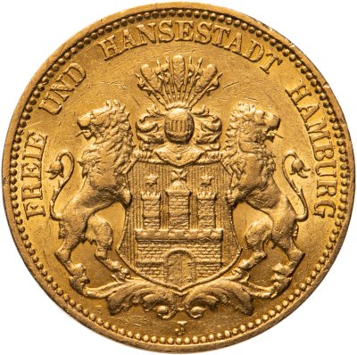 купить Германская империя (Гамбург) 20 марок (mark) 1876