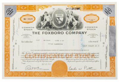 купить Акция США THE FOXBORO COMPANY 1971 г.