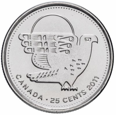 купить Канада 25 центов (cents) 2011 "Природа Канады - Сапсан"