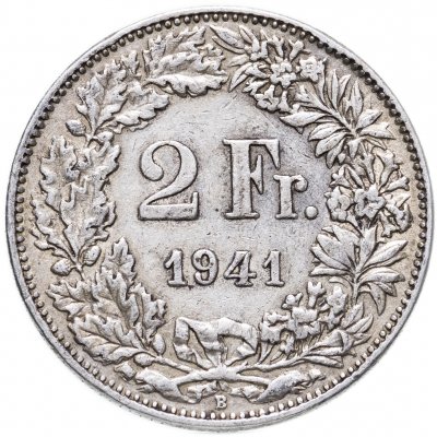 купить Швейцария 2 франка (francs) 1941
