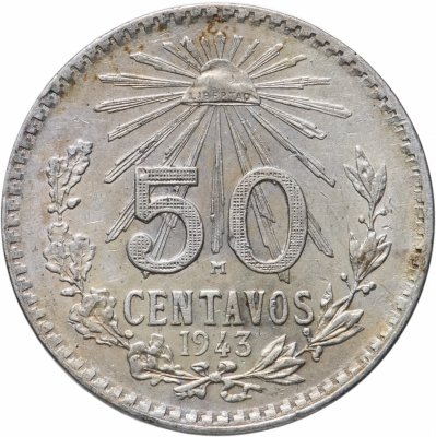 купить Мексика 50 сентаво (centavos) 1943