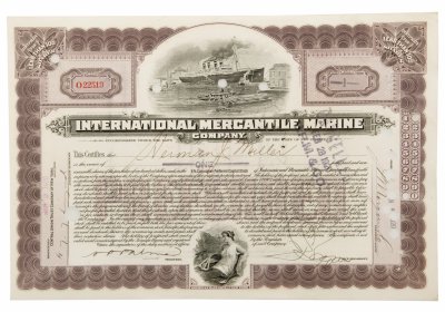 купить Акция США INTERNATIONAL MERCANTILE MARINE ( ТИТАНИК) 1920 г.