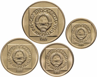 купить Югославия полный годовой набор монет для обращения 1988-1989 (4 штуки), случайный год