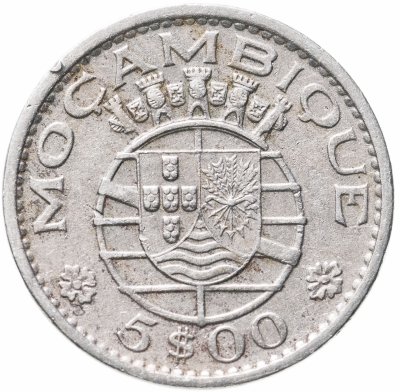 купить Мозамбик 5 эскудо (escudos) 1973 (Португальская колония)