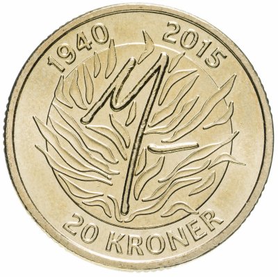 купить Дания 20 крон 2015 "75 лет со дня рождения Королевы Маргрете II"