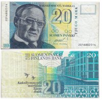 Купить Финляндия 20 марок 1993 (Pick 122а)