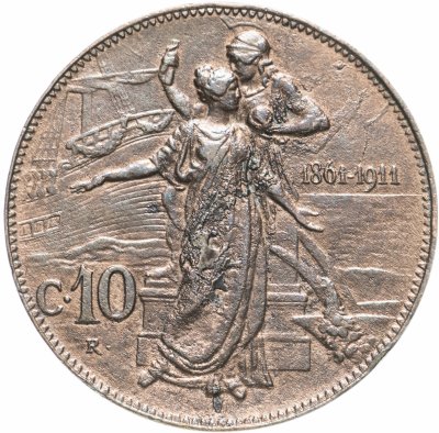 купить Италия 10 чентезимо (centesimi) 1911 50 лет Королевству