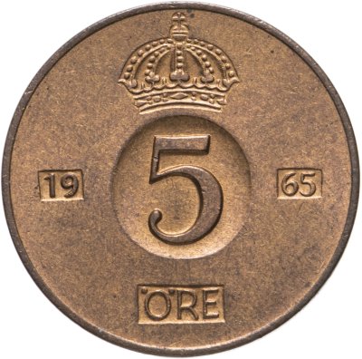 купить Швеция 5 эре (ore) 1965