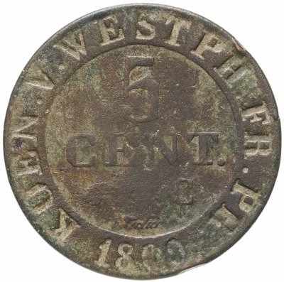 купить Германия, Вестфалия 5 сантим 1809 Наполеон