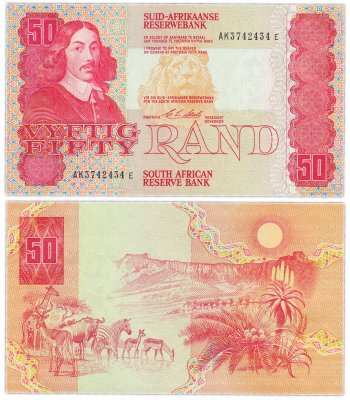 купить ЮАР 50 рандов 1990 год Pick 122b
