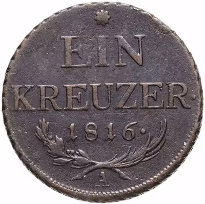 купить Австрия 1 крейцер (kreuzer) 1816 A