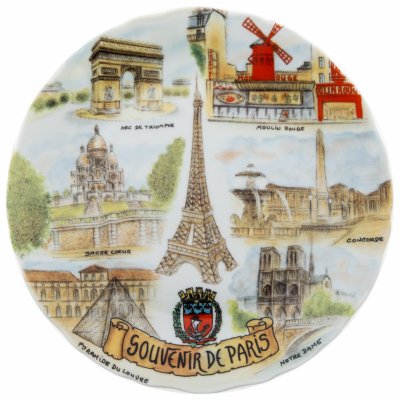 купить Тарелка настенная сувенирная "SOUVENIR DE PARIS", фарфор , компания "ARTERTRE" , Франция , 1990 - 2000 гг.