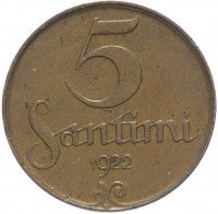 Купить Латвия 5 сантимов 1922