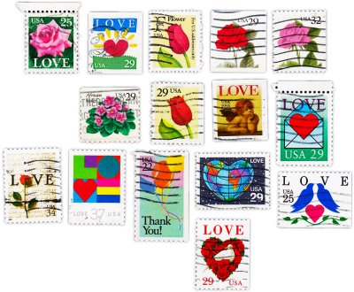 купить США набор из 15 марок "Любовь. Love"