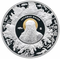 Купить Токелау 5 долларов 2014 серия "Апостол Иаков Зеведеев в футляре с сертификатом