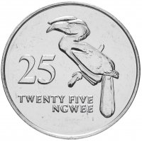 купить Замбия 25 нгве 1992 "Птица-носорог"