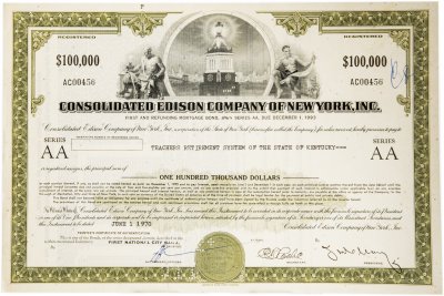 купить Акция США CONSOLIDATED EDISON COMPANY OF NEW YORK, INC., 1968-1970 гг.