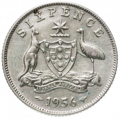 купить Австралия 6 пенсов (sixpence) 1956