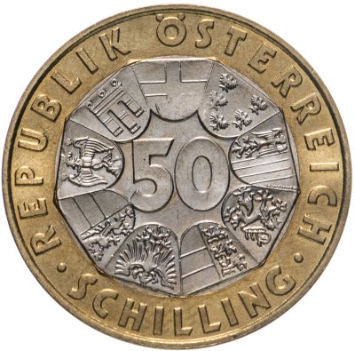 купить Австрия 50 шиллингов 1997 "100 лет Венскому сецессиону"