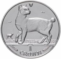 Купить Остров Мэн 1 крона (crown) 1994 "Кошки - Японский бобтейл"