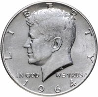 купить США 50 центов (1/2 доллара, half dollar) 1964 "Kennedy Half Dollar - Кеннеди"