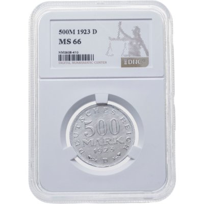 купить Германия 500 марок 1923 D знак монетного двора "D" — Мюнхен в слабе DNC MS66