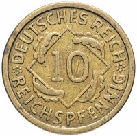 Купить Германия 10 рейхспфеннигов 1924-1936 E