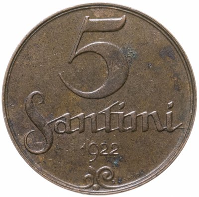 купить Латвия 5 сантимов 1922