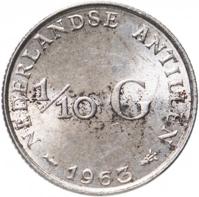 купить Нидерландские Антильские острова 1/10 гульдена (gulden) 1963