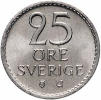 Купить Швеция 25 эре (ore) 1972