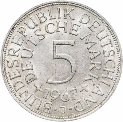 купить Германия 5 марок, 1967 Отметка монетного двора: "J" - Гамбург
